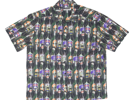 ANGELO LITRICO Beer Lager Mens Shirt Black Crazy Pattern XL Online Sale