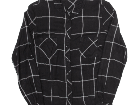 TALLY WEIJL Womens Shirt Black Check Long Sleeve S For Discount