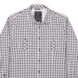 GUESS Mens Shirt Purple Check Long Sleeve L Hot on Sale