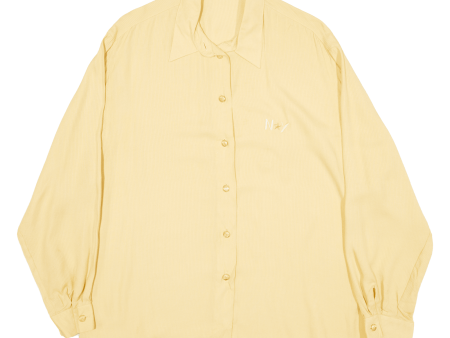 HAMMERLE Womens Plain Shirt Yellow Viscose Long Sleeve L For Discount