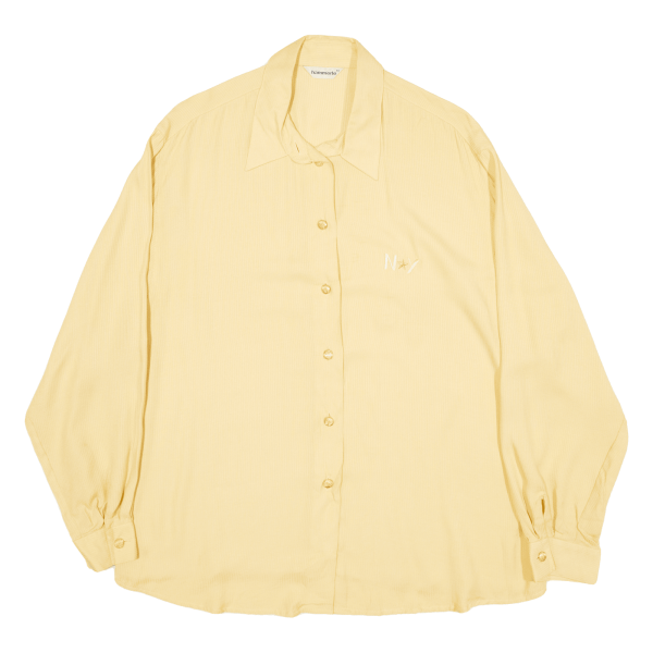 HAMMERLE Womens Plain Shirt Yellow Viscose Long Sleeve L For Discount