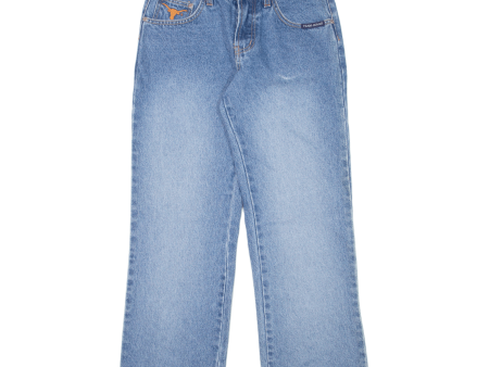 TEAM JEANS Texas Longhorns Womens Jeans Blue Relaxed Bootcut Stone Wash W27 L30 on Sale