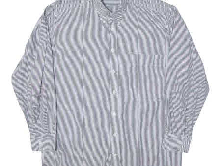 WESTBURY Mens Shirt Grey 90s Striped Long Sleeve L on Sale