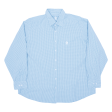 ADIDAS Slim Line Mens Shirt Blue Gingham Long Sleeve L Sale