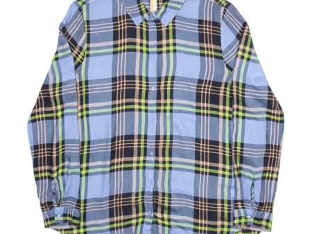 STREET ONE Womens Shirt Blue Plaid Long Sleeve UK 12 For Discount