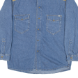 MUSTANG Mens Denim Shirt Blue Long Sleeve S Fashion