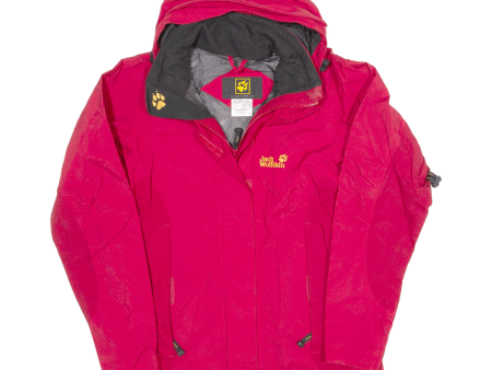 JACK WOLFSKIN Womens Shell Jacket Red Hooded UK 10 Discount