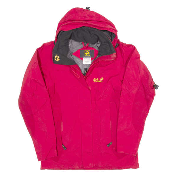 JACK WOLFSKIN Womens Shell Jacket Red Hooded UK 10 Discount