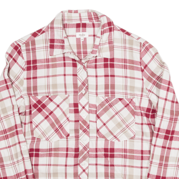 NULU NEW LOOK Womens Shirt Red Check Long Sleeve M For Discount