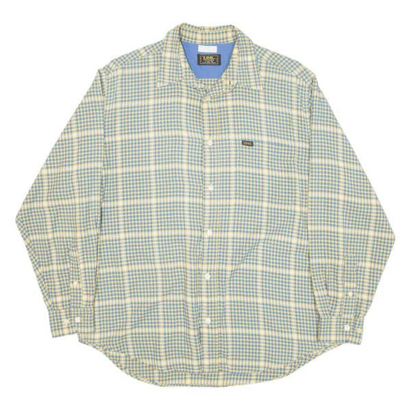 LEE Mens Shirt Yellow Check Long Sleeve M Fashion