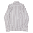 HUGO BOSS Mens Formal Shirt White Striped Long Sleeve M Fashion