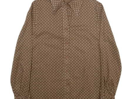 Womens Shirt Brown Spotted Long Sleeve S Fashion