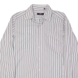 HUGO BOSS Mens Formal Shirt White Striped Long Sleeve M Fashion