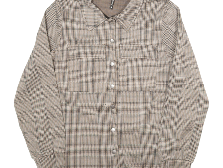 CHICOREE Womens Shirt Beige Check Long Sleeve M Online Sale