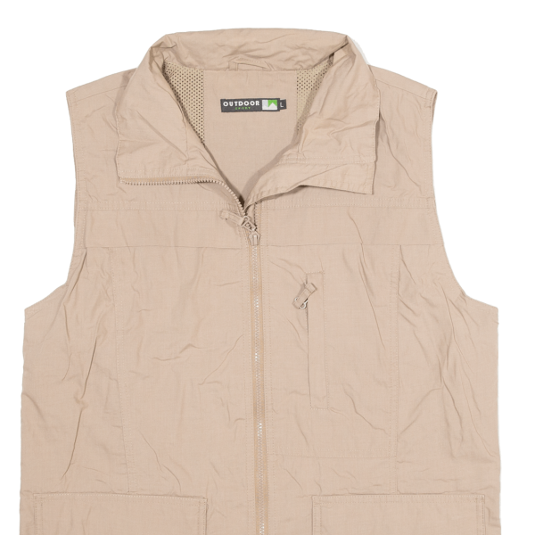 OUTDOOR SPORT Mens Waistcoat Beige L For Discount