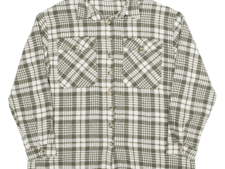 NEW STYLE Womens Shirt Green Check Long Sleeve L Supply