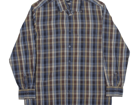 BOSS Mens Shirt Blue Check Long Sleeve M Discount