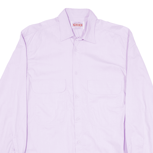 FOLLOW ME Mens Plain Shirt Purple Long Sleeve M For Discount