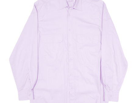 FOLLOW ME Mens Plain Shirt Purple Long Sleeve M For Discount