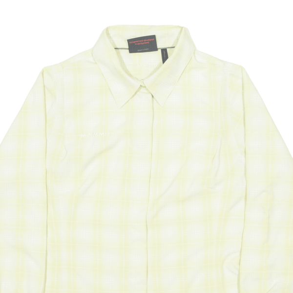 MAMMUT Womens Shirt Yellow Check Long Sleeve M Supply