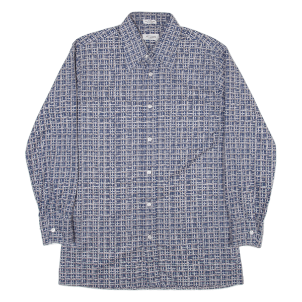 RESISTO Slimline Mens Shirt Blue Check Long Sleeve M For Sale