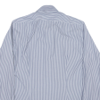 TOMMY HILFIGER Fitted Mens Shirt Blue Striped Long Sleeve XL For Discount