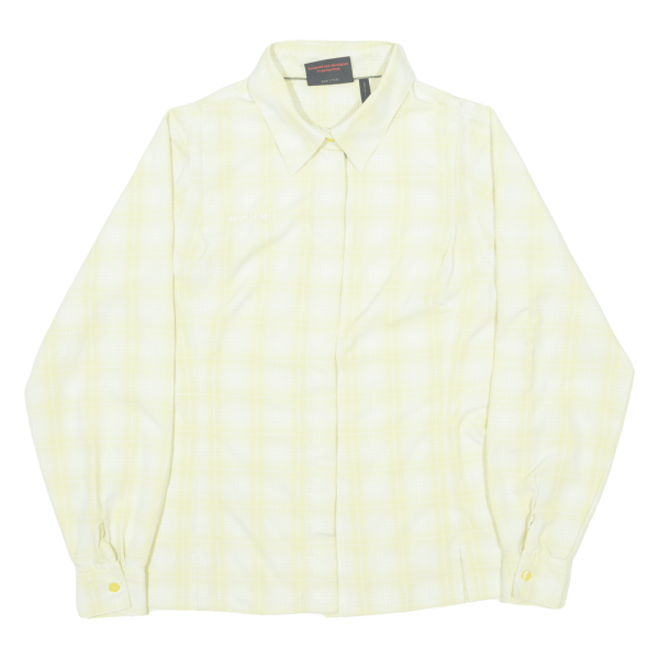 MAMMUT Womens Shirt Yellow Check Long Sleeve M Supply