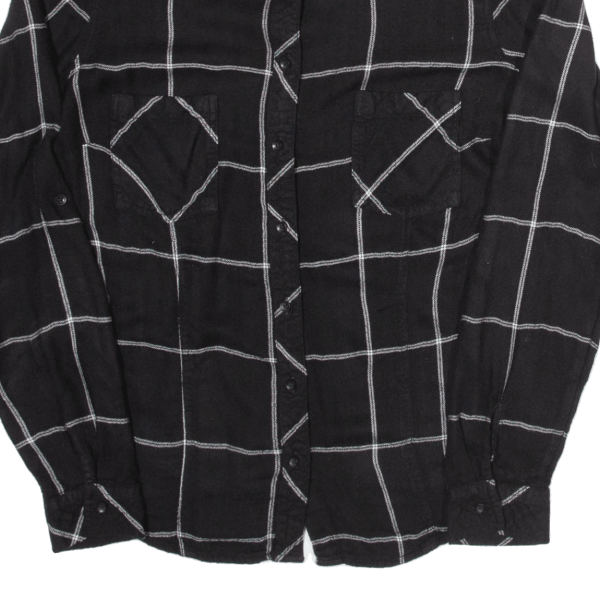 TALLY WEIJL Womens Shirt Black Check Long Sleeve S For Discount