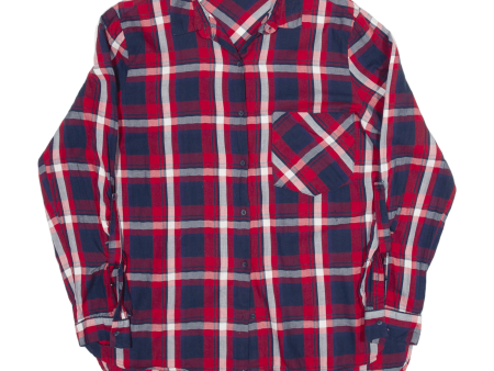 ZARA TRAFALUC Womens Shirt Red Check Long Sleeve L on Sale