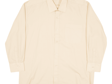 MASTER STYLE Mens Plain Shirt Beige Long Sleeve S Online Sale