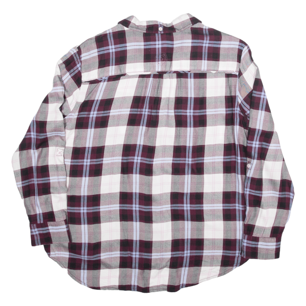 STREET ONE Relaxed Fit Womens Shirt Maroon Check Long Sleeve UK 16 Supply