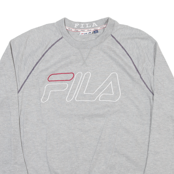 FILA Mens Sweatshirt Grey S Online Hot Sale