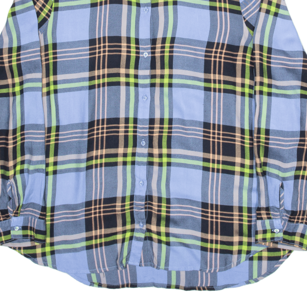 STREET ONE Womens Shirt Blue Plaid Long Sleeve UK 12 For Discount