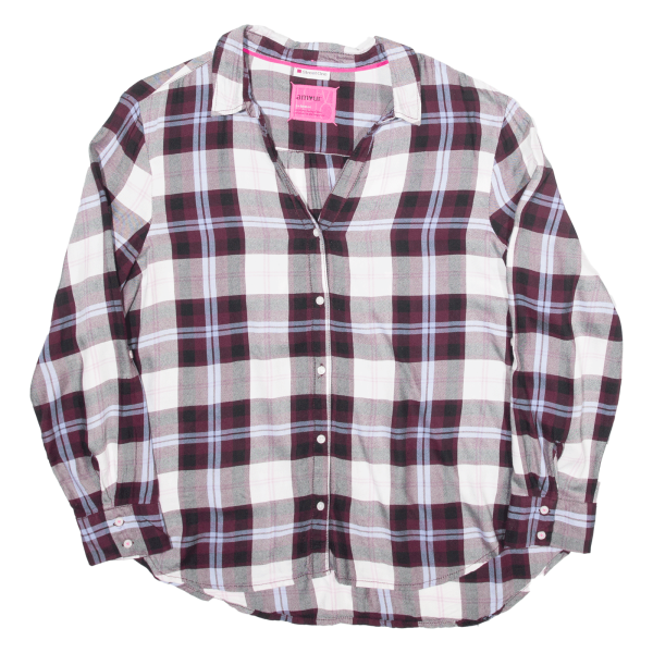 STREET ONE Relaxed Fit Womens Shirt Maroon Check Long Sleeve UK 16 Supply