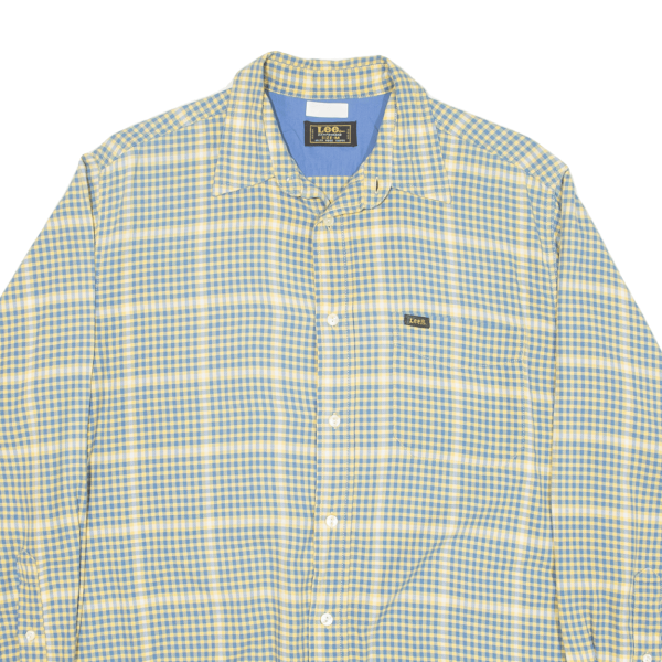 LEE Mens Shirt Yellow Check Long Sleeve M Fashion