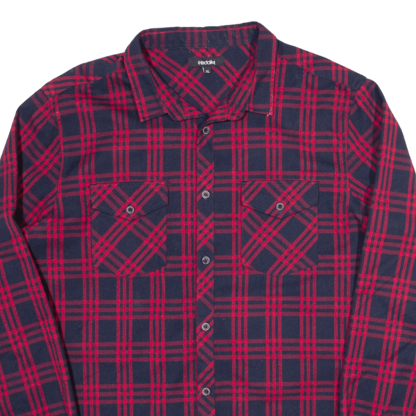 IRIEDAILY Mens Shirt Blue Check Long Sleeve XL Hot on Sale