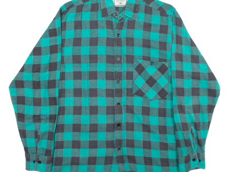 GIUSEPPE DICLASSICO Mens Shirt Green Check Long Sleeve M Cheap