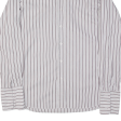 HUGO BOSS Mens Formal Shirt White Striped Long Sleeve M Fashion