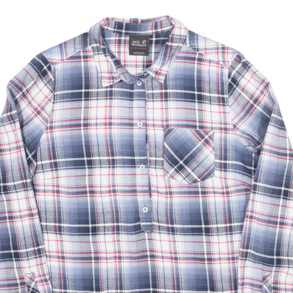 JACK WOLFSKIN Pullover Womens Shirt Blue Check Long Sleeve UK 12 Online Sale