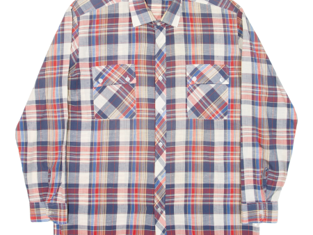 MASTER STYLE Mens Shirt Blue Check Long Sleeve L Online Sale