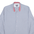 TOMMY HILFIGER Fitted Mens Shirt Blue Striped Long Sleeve XL For Discount