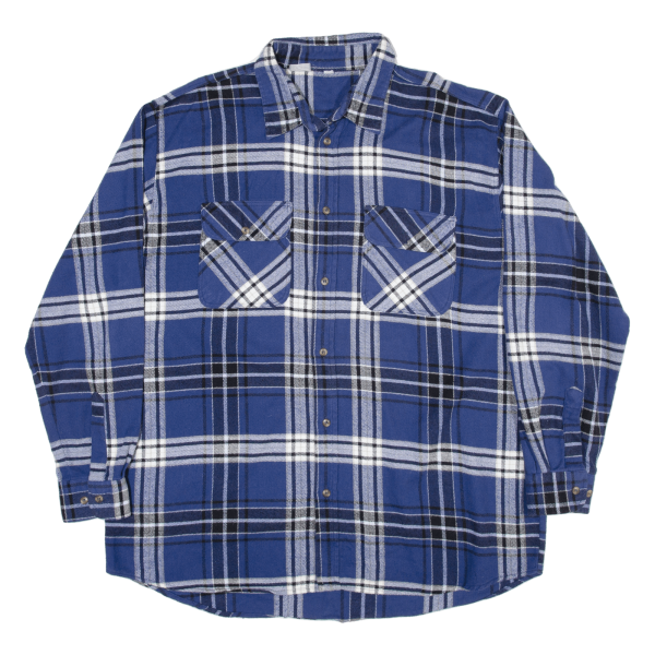 Mens Flannel Shirt Black Check Long Sleeve L Online Hot Sale