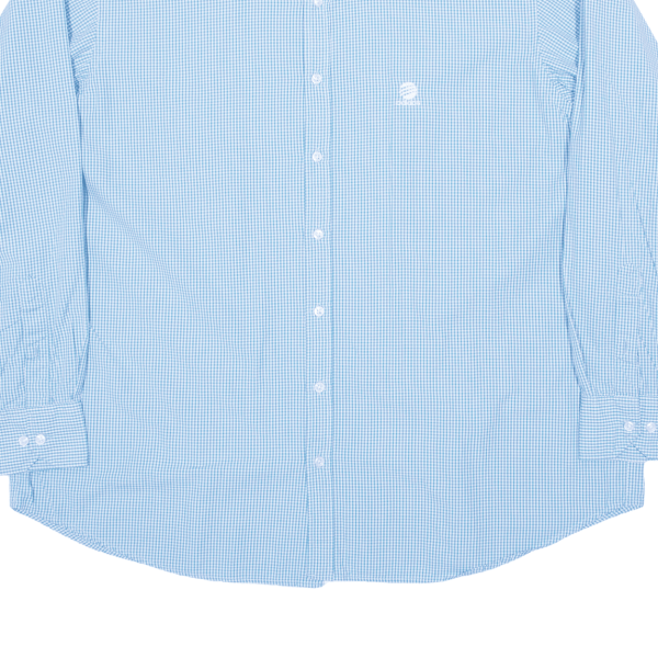 ADIDAS Slim Line Mens Shirt Blue Gingham Long Sleeve L Sale