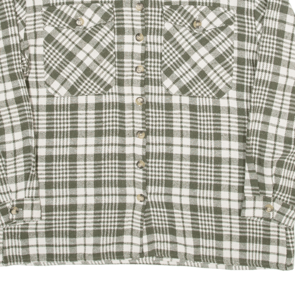 NEW STYLE Womens Shirt Green Check Long Sleeve L Supply