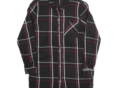 JANINA Womens Shirt Black Check Long Sleeve M Online