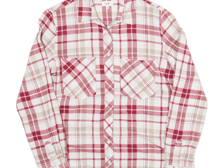 NULU NEW LOOK Womens Shirt Red Check Long Sleeve M For Discount