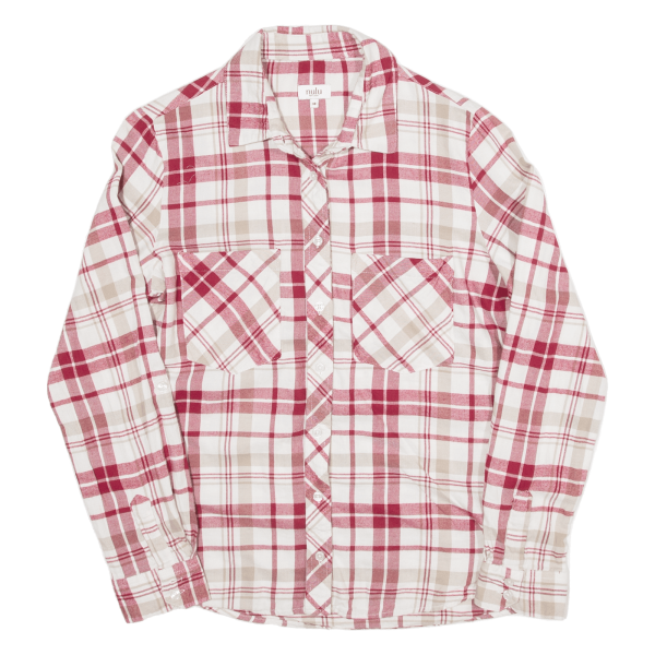 NULU NEW LOOK Womens Shirt Red Check Long Sleeve M For Discount