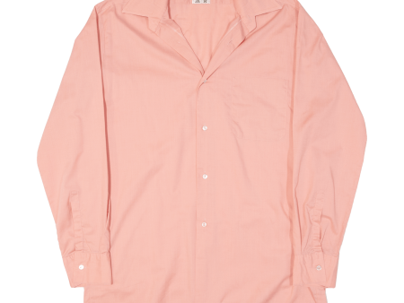 M TELSTAR Mens Plain Shirt Pink Long Sleeve L Online Sale