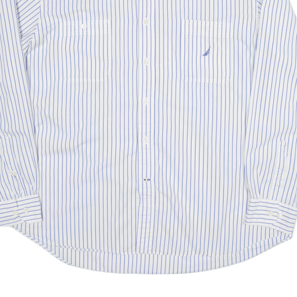 NAUTICA Shirt Blue Striped Long Sleeve Mens 2XL For Discount