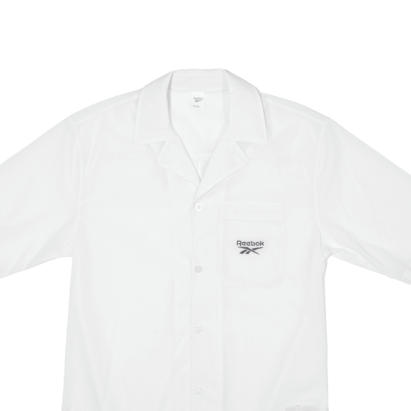 REEBOK Mens Plain Shirt White Nylon S Online Hot Sale